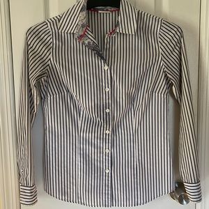 Women’s blouse- Van Heusen- XS white and blue striped